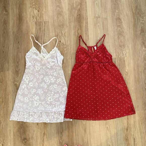 Women’s Sleep Chemise Gown Size XS/S Red Purple Floral Silky - Picture 2 of 11